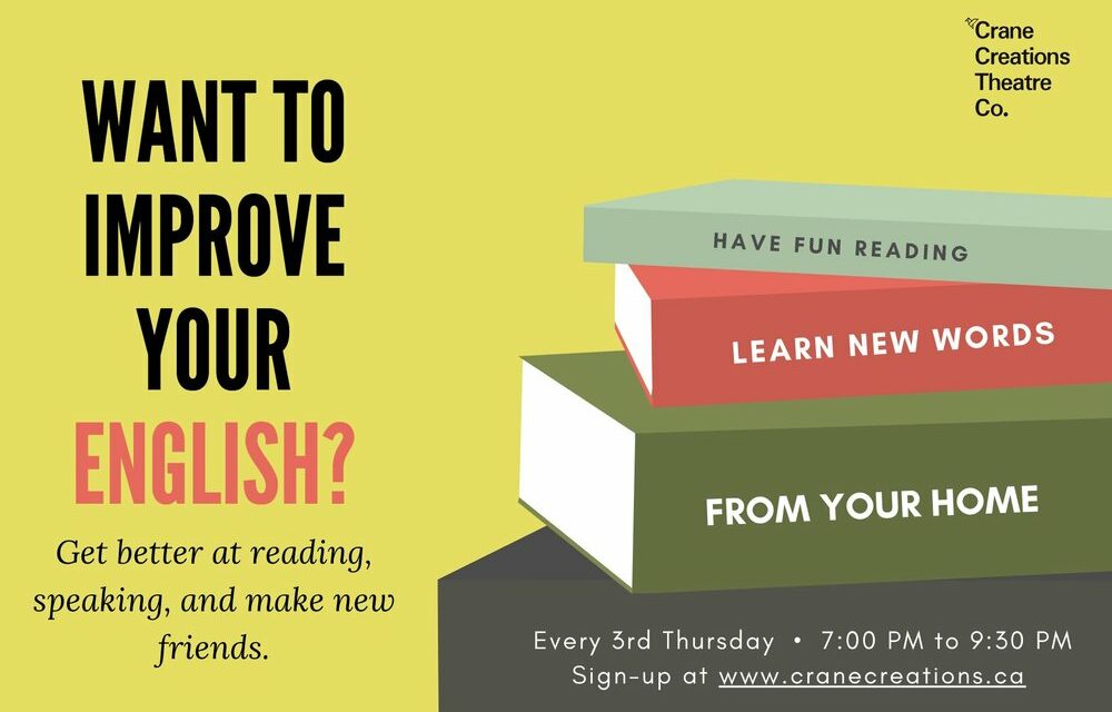 Crane Creations is Holding a Free Monthly Play Reading Activity! 